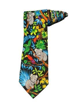 Addiction Koala Bears Trees Wildlife Vintage Novelty Necktie Silk